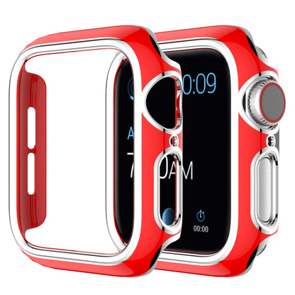 For Apple Watch Series 4 / 5 / 6 44mm / SE 44mm / SE (2022) 44mm Stylish Dual Color Watch Case PC Electroplating Anti-scratch Half Protective Cover