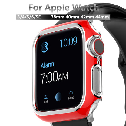 For Apple Watch Series 4 / 5 / 6 44mm / SE 44mm / SE (2022) 44mm Stylish Dual Color Watch Case PC Electroplating Anti-scratch Half Protective Cover