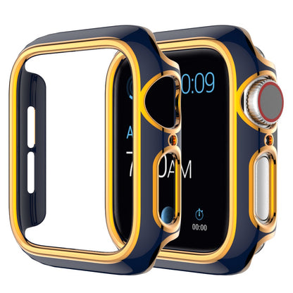 For Apple Watch Series 4 / 5 / 6 44mm / SE 44mm / SE (2022) 44mm Stylish Dual Color Watch Case PC Electroplating Anti-scratch Half Protective Cover