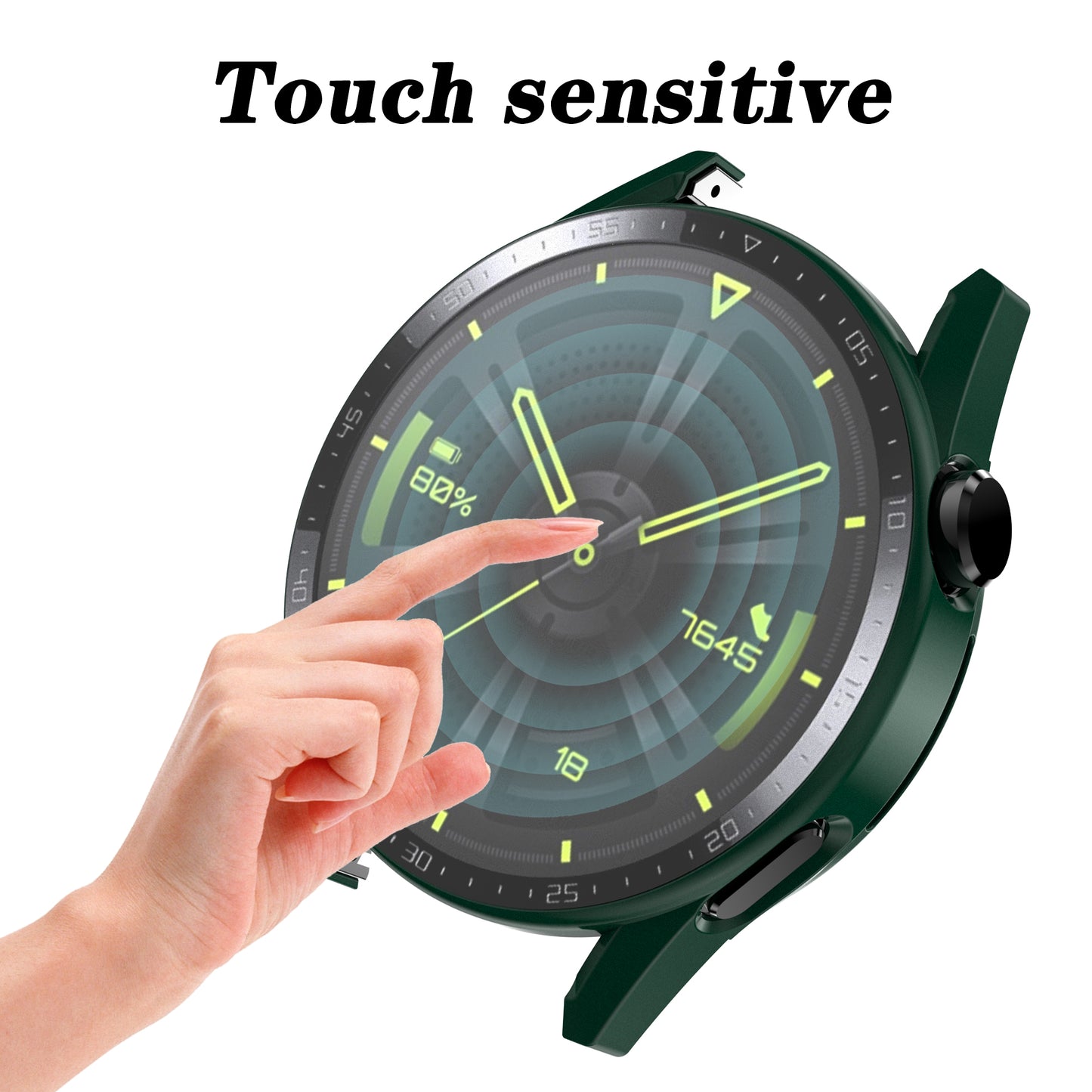 For Huawei Watch GT 3 46mm Hard PC Matte Smart Watch Case+HD Tempered Glass Dial Plate Design Screen Protector