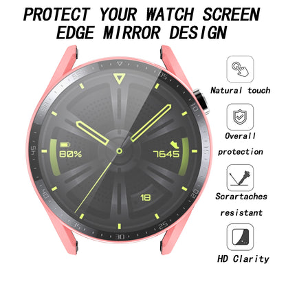 For Huawei Watch GT 3 46mm Hard PC Matte Smart Watch Case+HD Tempered Glass Dial Plate Design Screen Protector