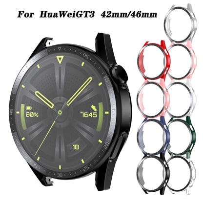 For Huawei Watch GT 3 46mm Hard PC Matte Smart Watch Case+HD Tempered Glass Dial Plate Design Screen Protector