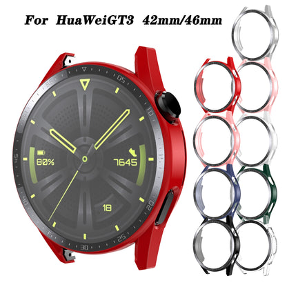 For Huawei Watch GT 3 46mm Hard PC Matte Smart Watch Case+HD Tempered Glass Dial Plate Design Screen Protector