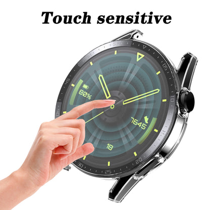 For Huawei Watch GT 3 46mm Hard PC Matte Smart Watch Case+HD Tempered Glass Dial Plate Design Screen Protector