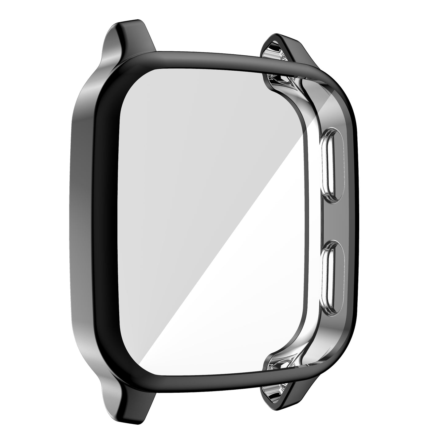 For Garmin Venu Sq Soft TPU Electroplated Frame Watch Case Full Protection Screen Protector Cover