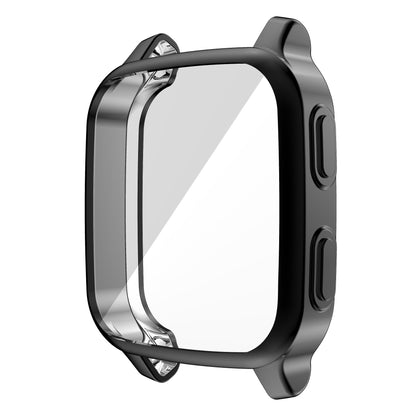 For Garmin Venu Sq Soft TPU Electroplated Frame Watch Case Full Protection Screen Protector Cover