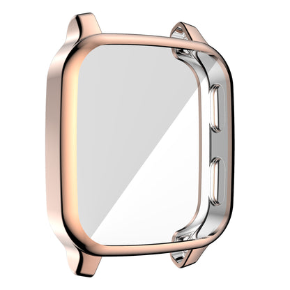 For Garmin Venu Sq Soft TPU Electroplated Frame Watch Case Full Protection Screen Protector Cover