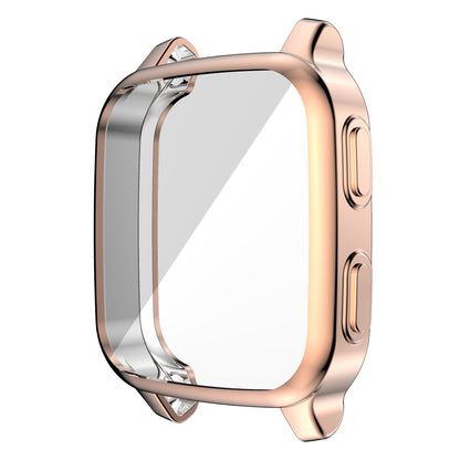 For Garmin Venu Sq Soft TPU Electroplated Frame Watch Case Full Protection Screen Protector Cover