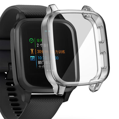 For Garmin Venu Sq Soft TPU Electroplated Frame Watch Case Full Protection Screen Protector Cover