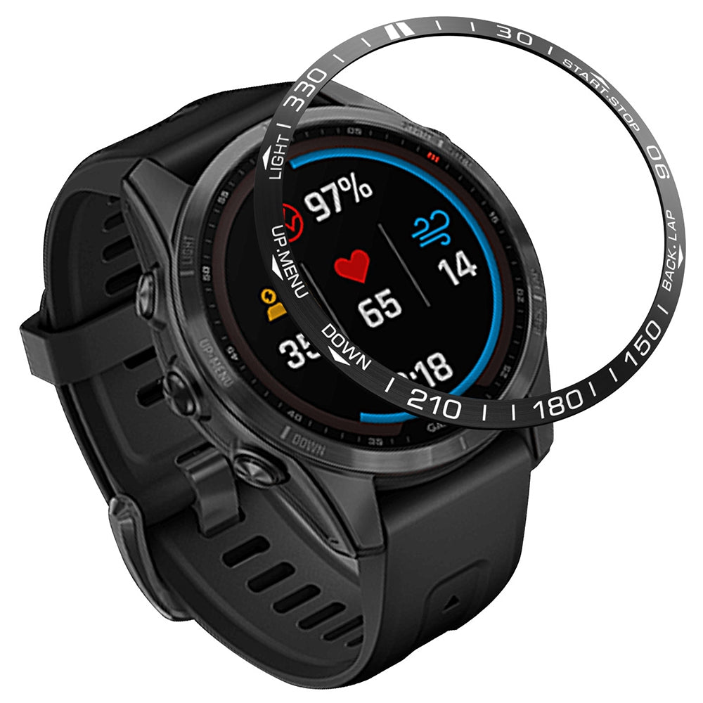 For Garmin Fenix 7S Anti-scratch Metal Watch Bezel Ring Protection Ring