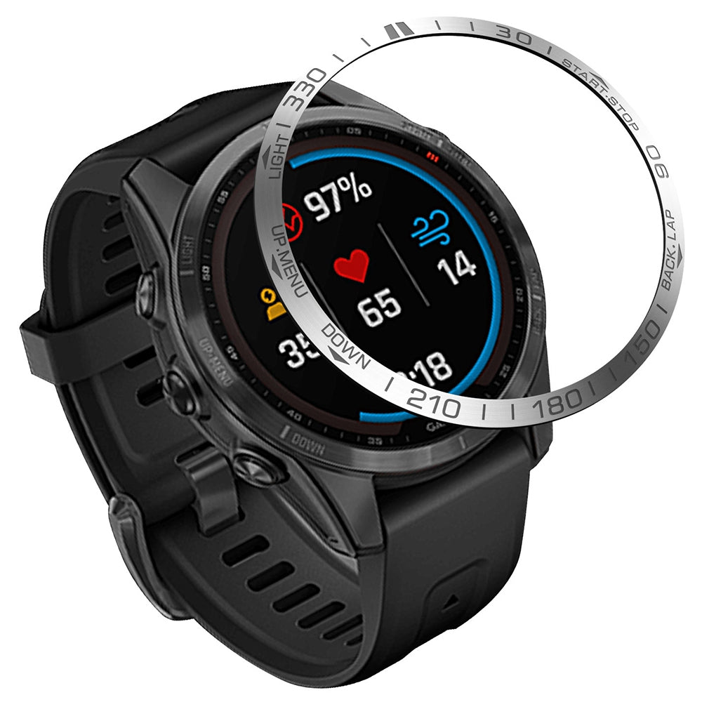 For Garmin Fenix 7S Anti-scratch Metal Watch Bezel Ring Protection Ring