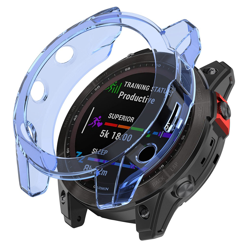 For Garmin Fenix 7 Watch Case Anti-scratch Transparent Soft TPU Protective Cover