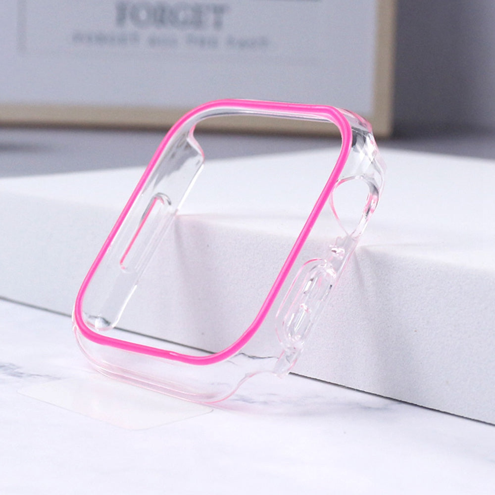 For Apple Watch Series 7 / 8 41mm Luminous Hard PC Bumper Case Hollow-out Clear Protective Cover Frame