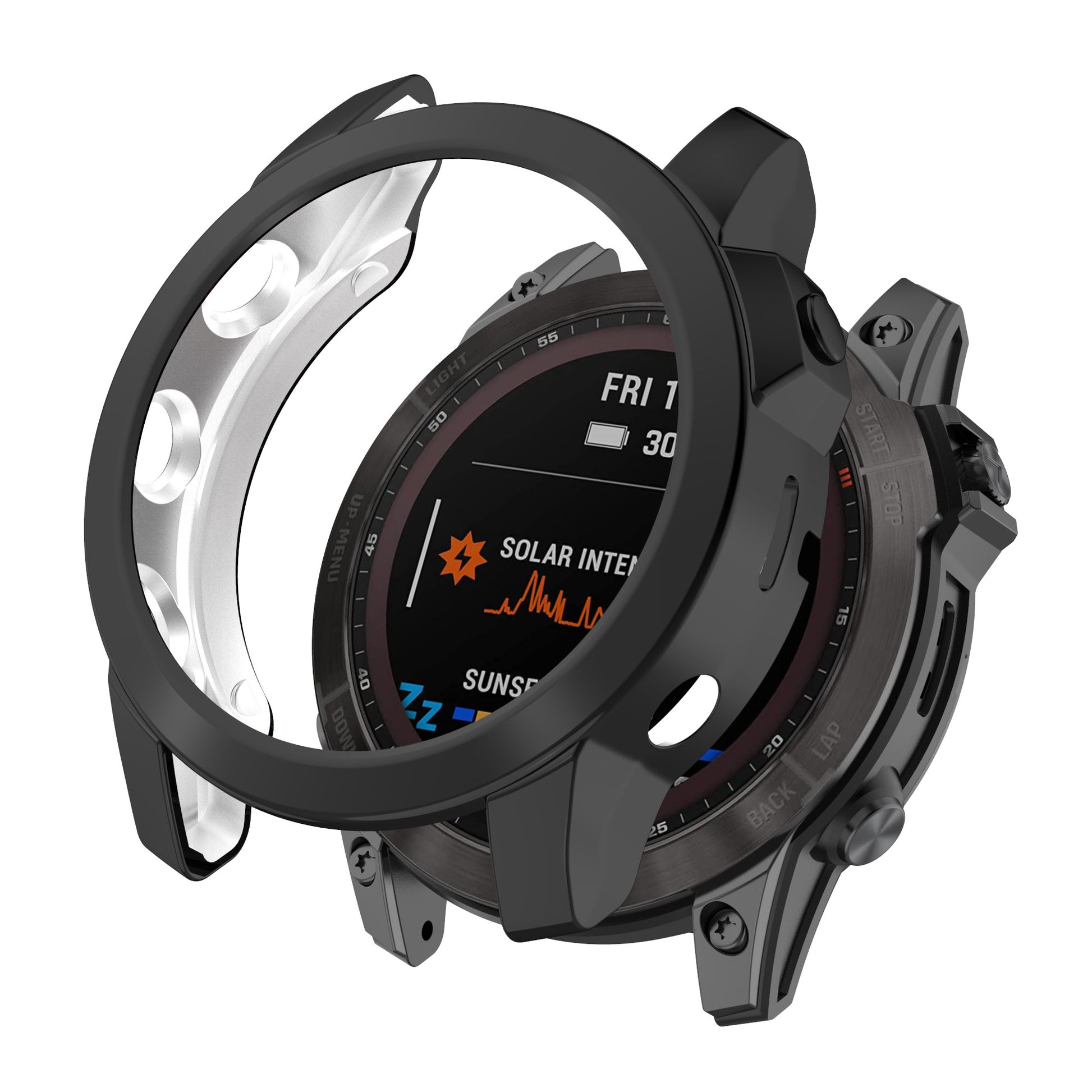 For Garmin Fenix 7/7 Solar/7 Sapphire Solar Hollow Out Watch Case Watch TPU Cover Protector with Electroplating