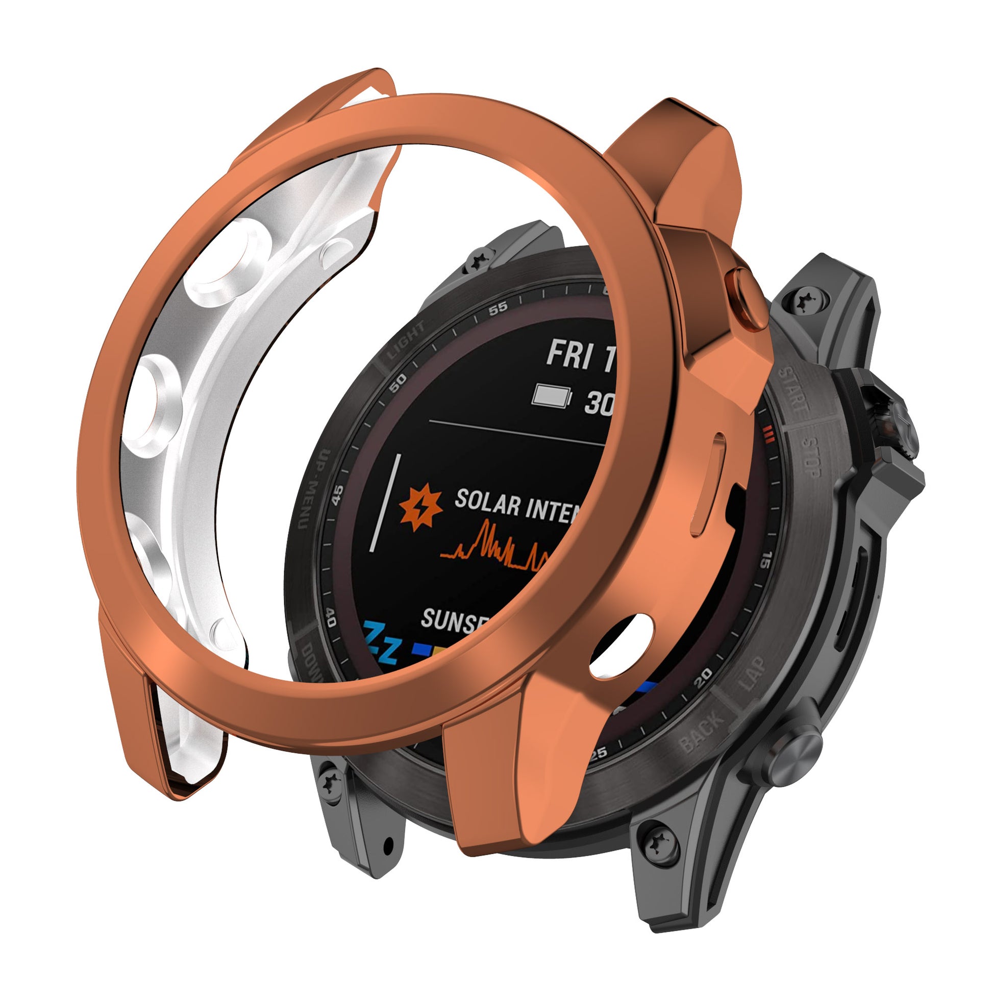 For Garmin Fenix 7/7 Solar/7 Sapphire Solar Hollow Out Watch Case Watch TPU Cover Protector with Electroplating