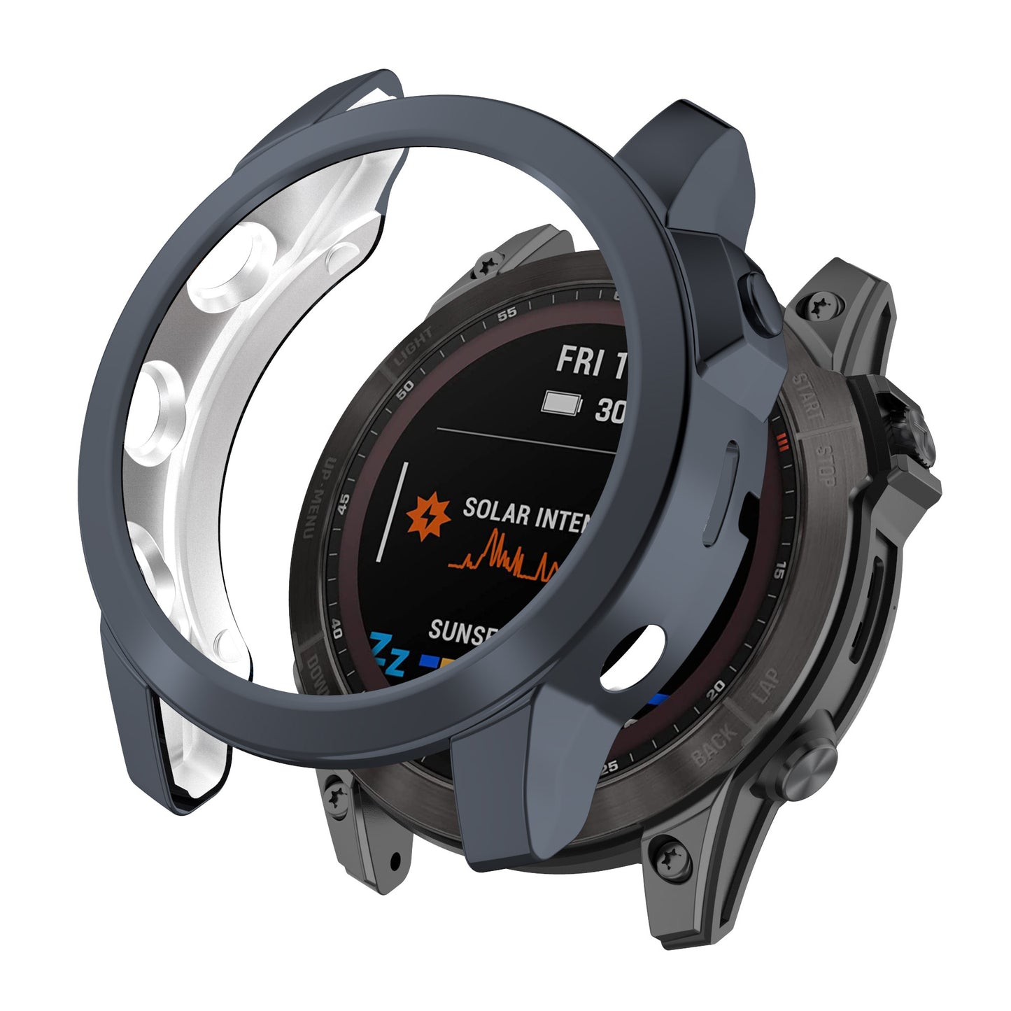 For Garmin Fenix 7/7 Solar/7 Sapphire Solar Hollow Out Watch Case Watch TPU Cover Protector with Electroplating