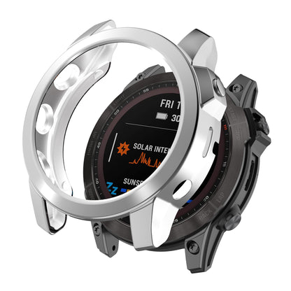 For Garmin Fenix 7/7 Solar/7 Sapphire Solar Hollow Out Watch Case Watch TPU Cover Protector with Electroplating