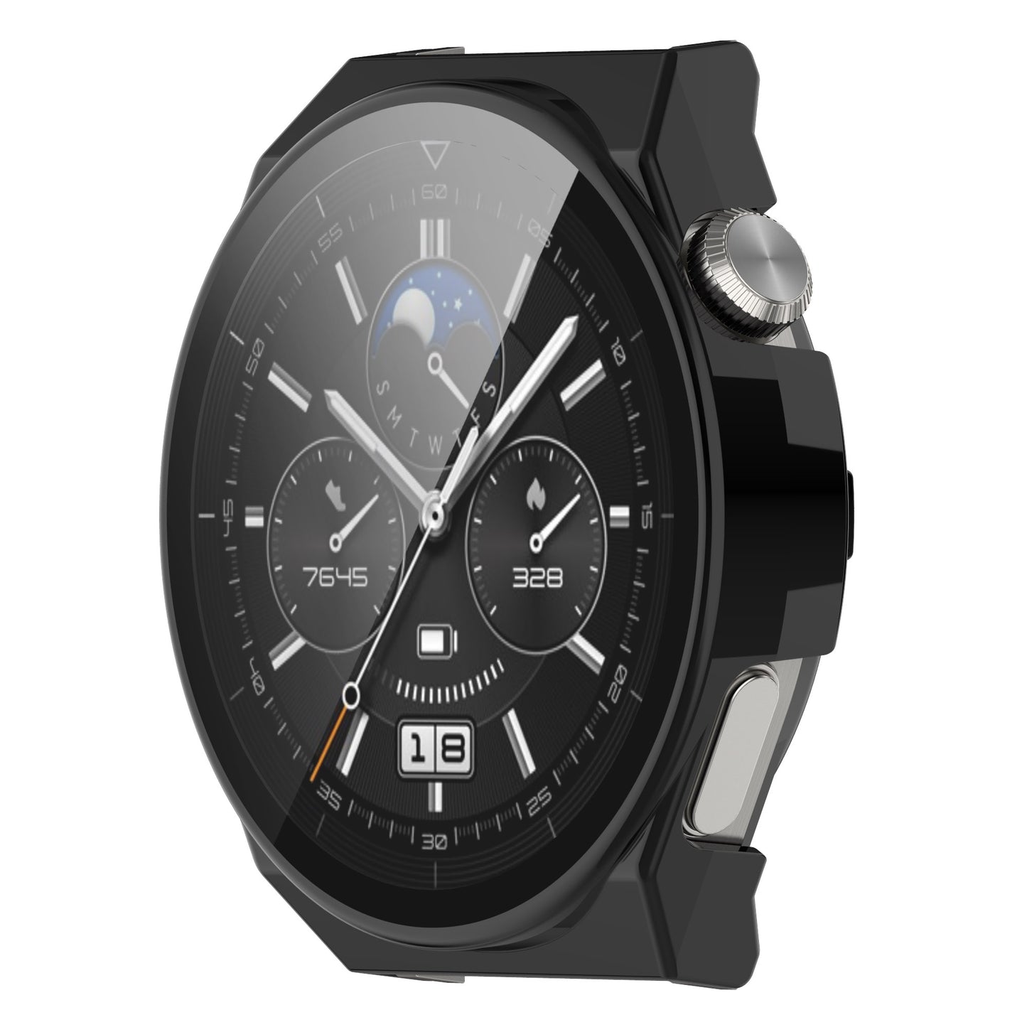 For Huawei Watch GT 3 Pro 46mm Anti-drop Hard PC Watch Case Cover with Tempered Glass Screen Protector