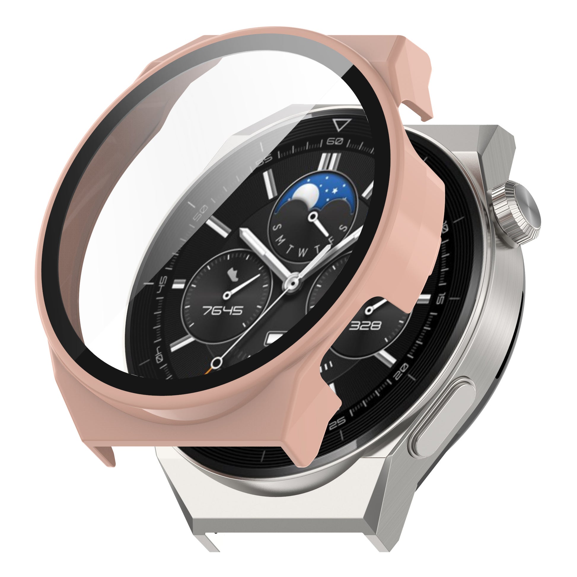 For Huawei Watch GT 3 Pro 46mm Anti-drop Hard PC Watch Case Cover with Tempered Glass Screen Protector