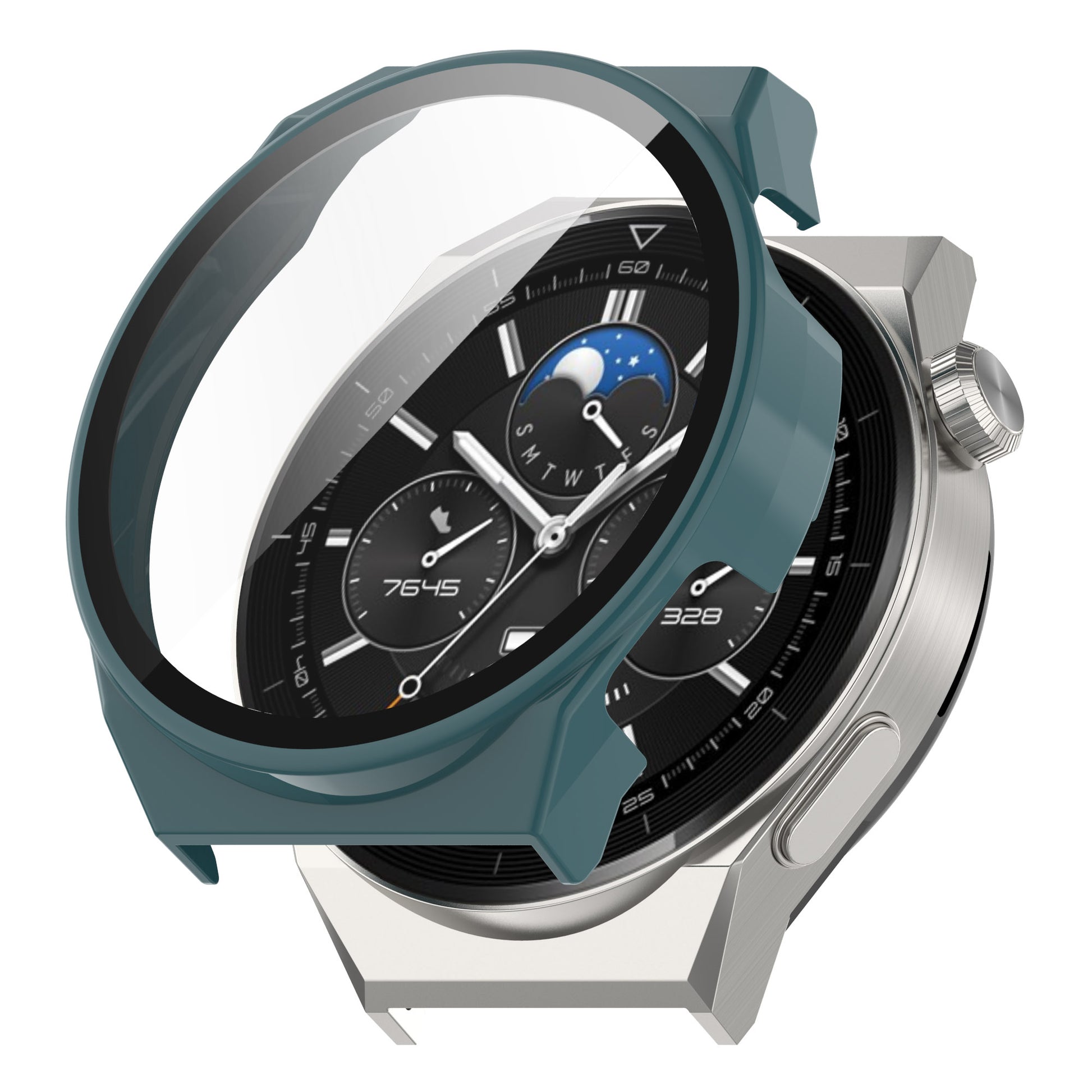 For Huawei Watch GT 3 Pro 46mm Anti-drop Hard PC Watch Case Cover with Tempered Glass Screen Protector