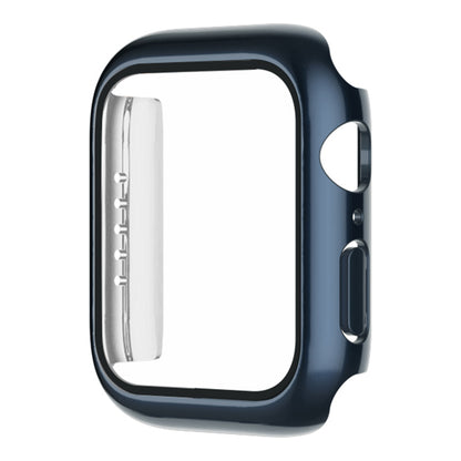 For Apple Watch Series 7 45mm / Series 8 45mm Tempered Glass Film Watch Case Dustproof Button Cover Electroplating PC Shell