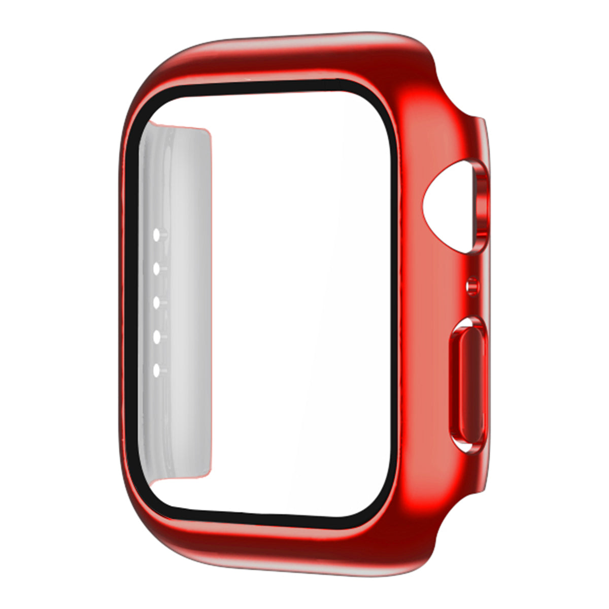 For Apple Watch Series 7 45mm / Series 8 45mm Tempered Glass Film Watch Case Dustproof Button Cover Electroplating PC Shell