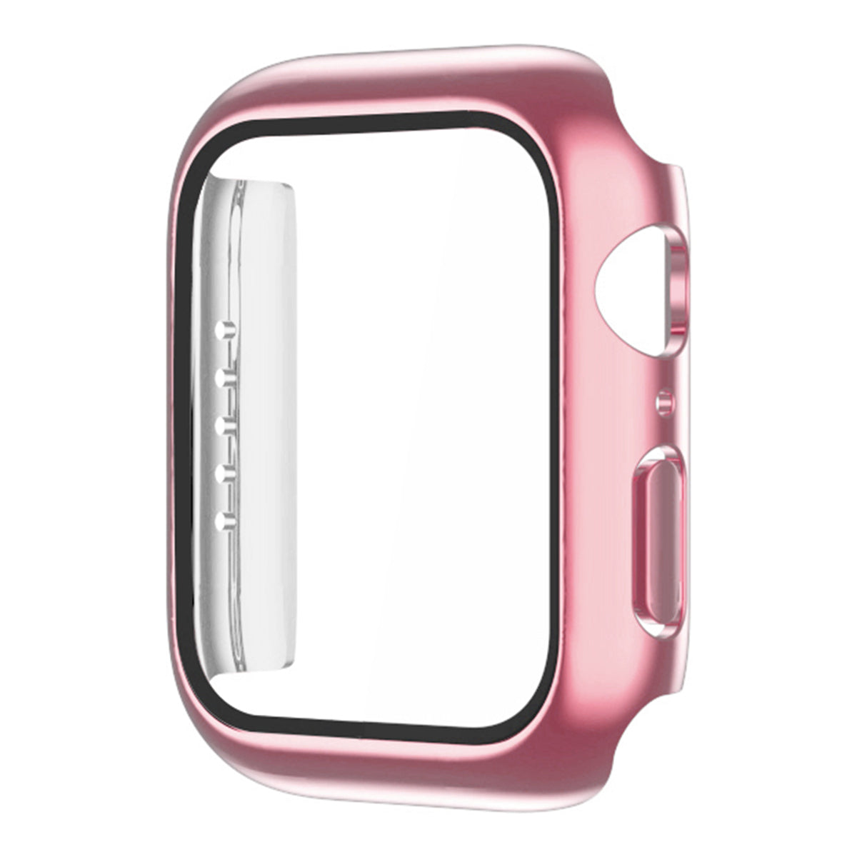 For Apple Watch Series 7 45mm / Series 8 45mm Tempered Glass Film Watch Case Dustproof Button Cover Electroplating PC Shell