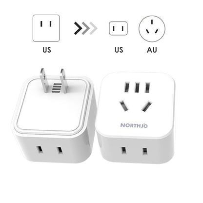 NORTHJO US/Japanese to US/Japanese/AU Plug Mini Adapter Travel Converter Socket