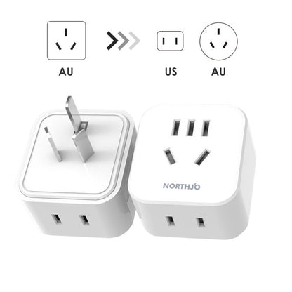 NORTHJO Portable AU to US/Japanese/AU Plug Adapter Travel Converter Socket