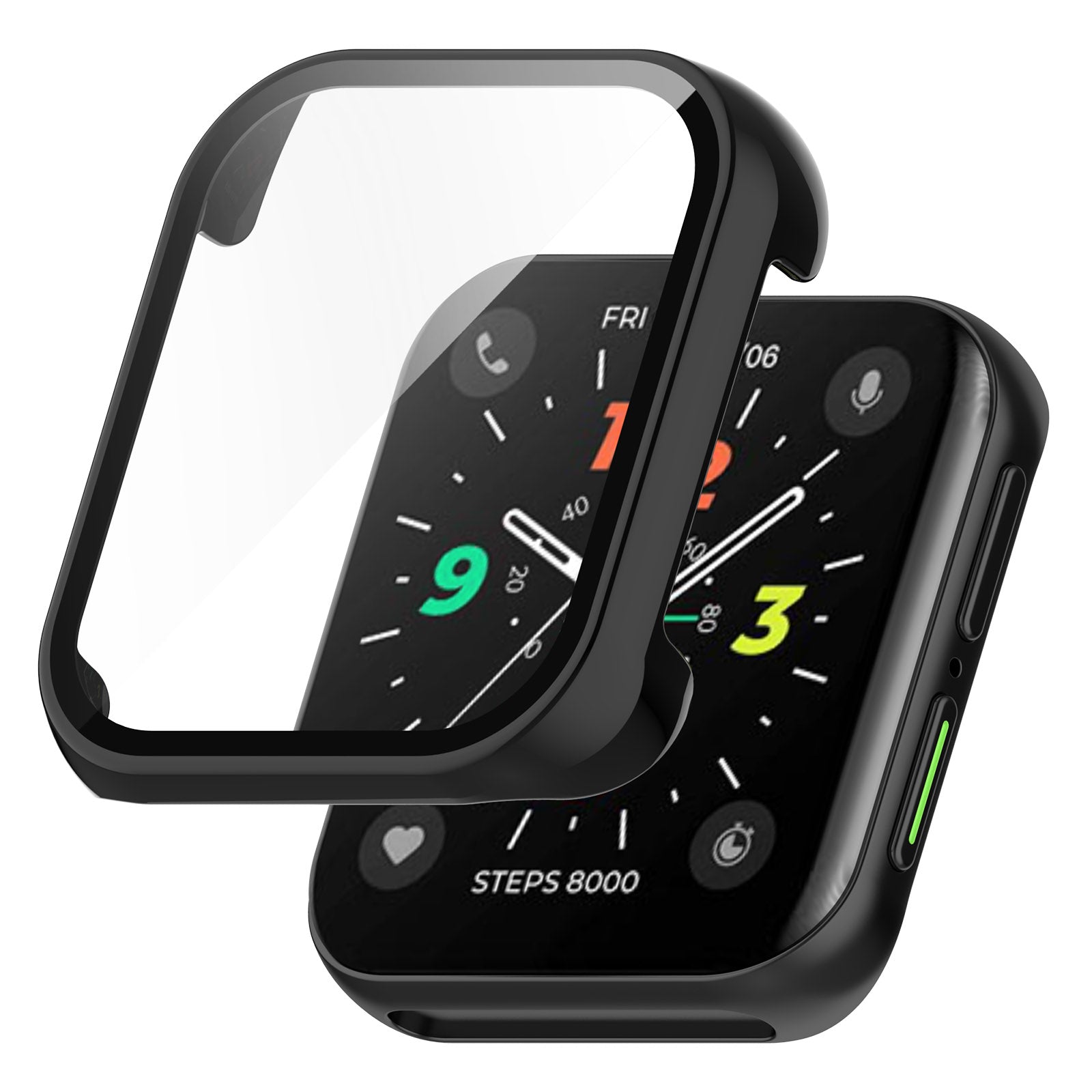 For Oppo Watch 2 46mm Anti-scratch PC Watch Case with Tempered Glass Screen Protector Full Protection Cover