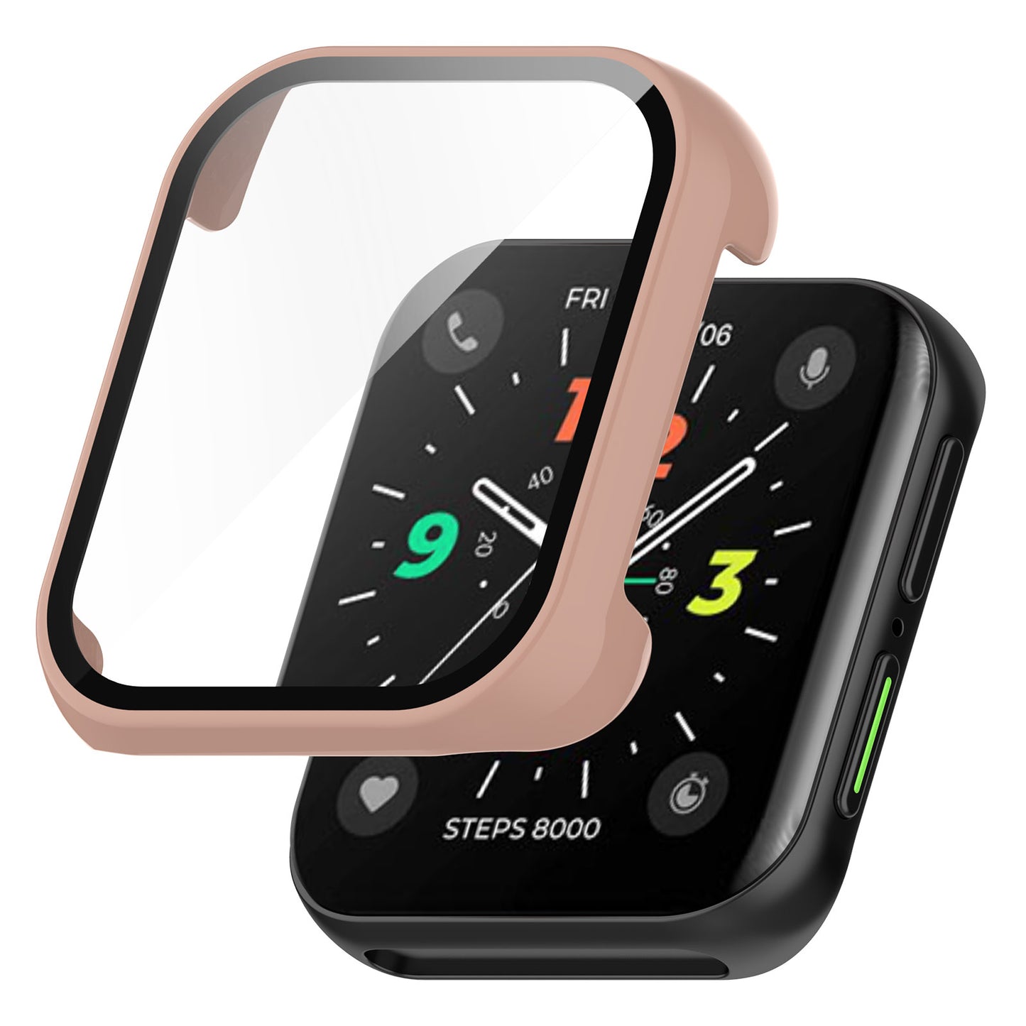 For Oppo Watch 2 46mm Anti-scratch PC Watch Case with Tempered Glass Screen Protector Full Protection Cover