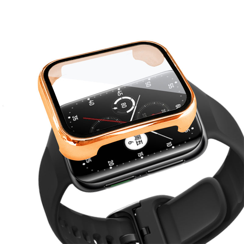 For Oppo Watch 2 46mm Electroplating Case Hard PC Protective Cover with Anti-wear Tempered Glass Film