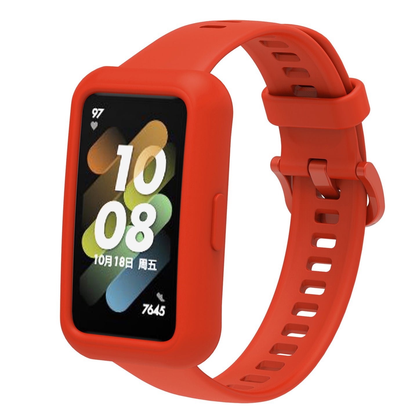 For Huawei Band 7 Silicone Watch Case Anti-scratch Watch Frame Protective Cover