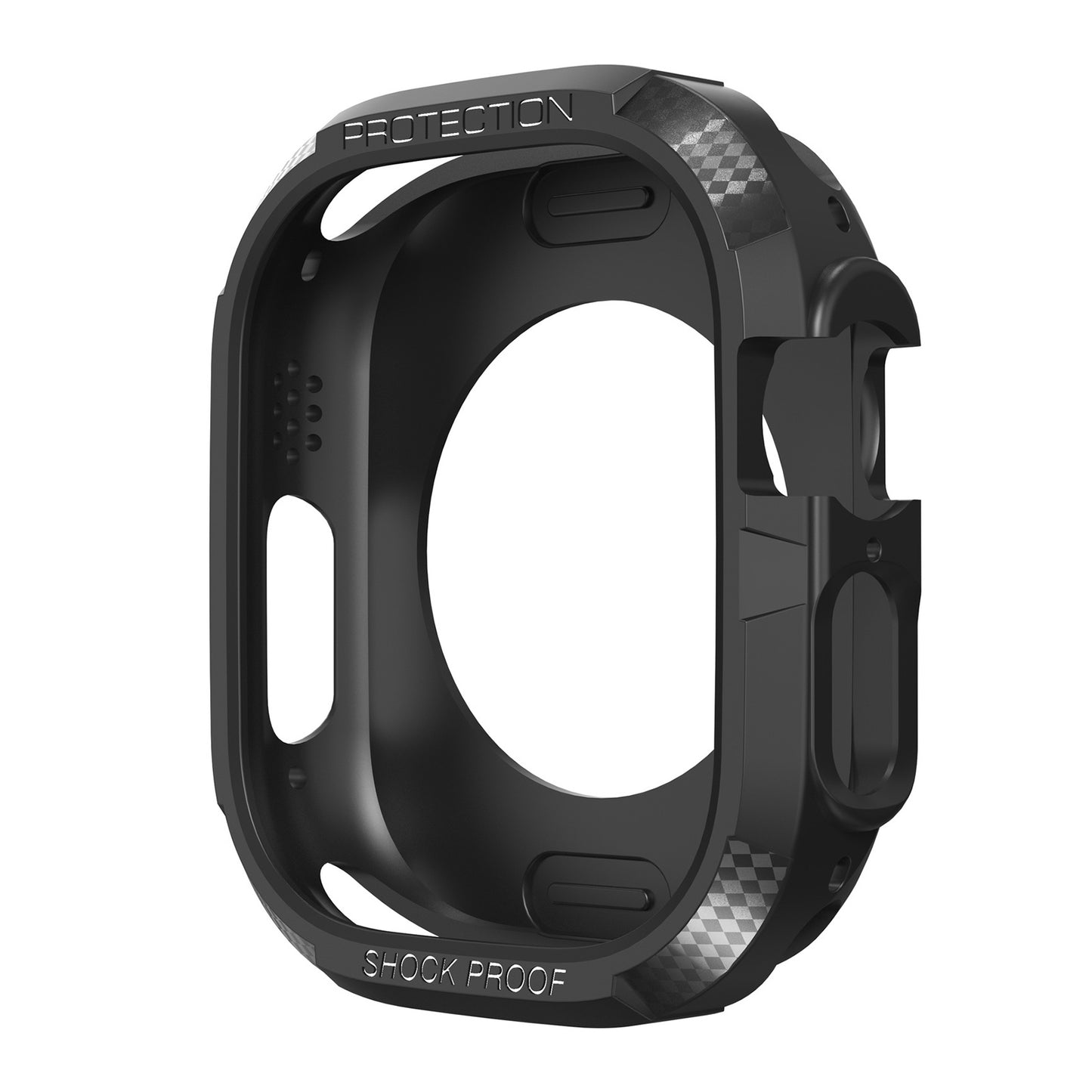 For Apple Watch Ultra 49mm Carbon Fiber Pattern TPU Hollow Cover Anti-scratch Smart Watch Protective Case