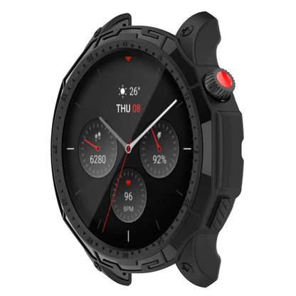 For Huami Amazfit GTR 4 46mm Rugged Protective Case Soft TPU Half Protective Bumper Frame Cover with Dial Plate