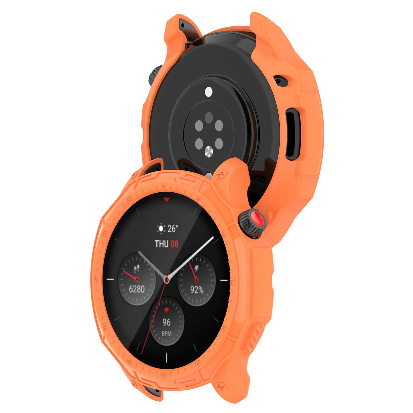 For Huami Amazfit GTR 4 46mm Rugged Protective Case Soft TPU Half Protective Bumper Frame Cover with Dial Plate