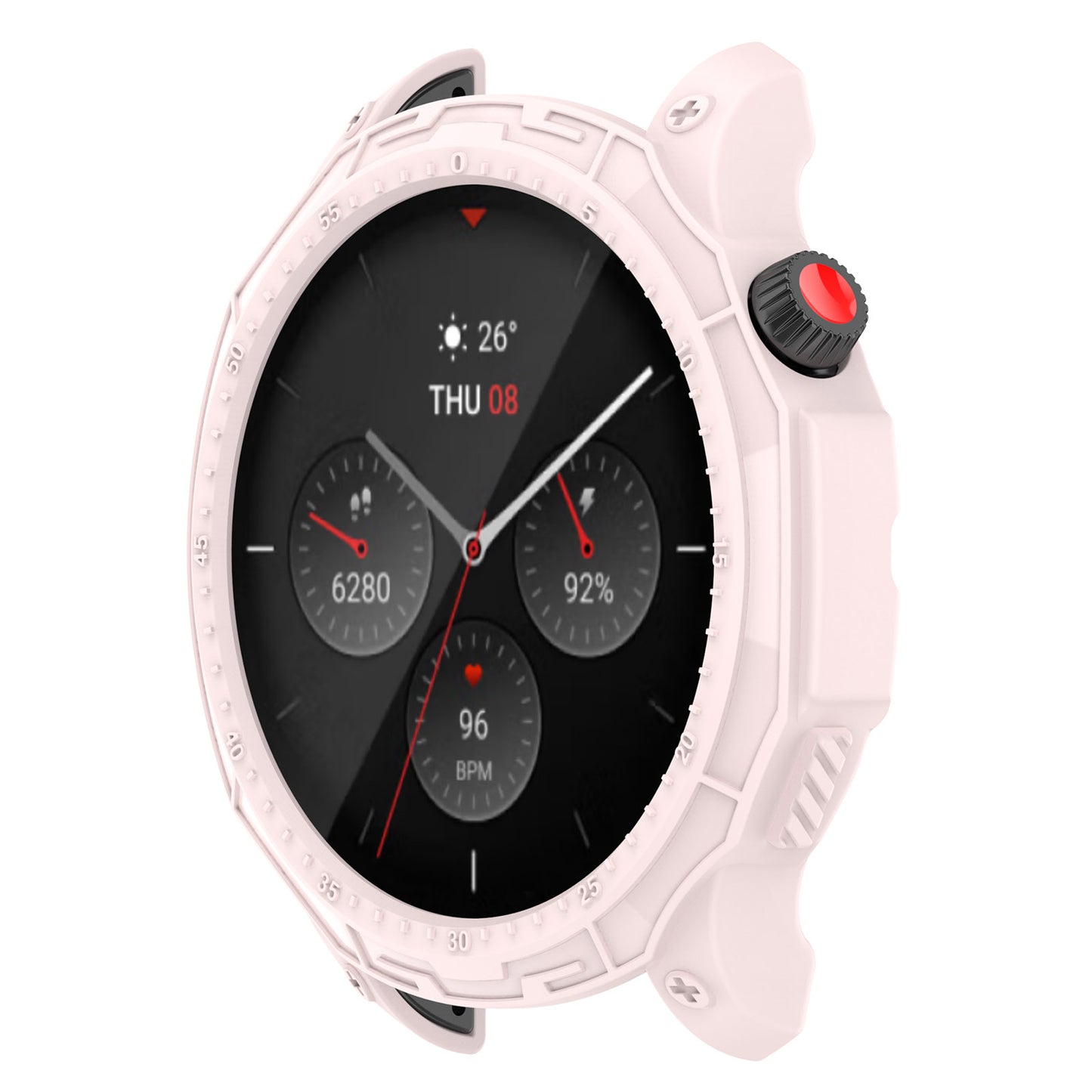 For Huami Amazfit GTR 4 46mm Rugged Protective Case Soft TPU Half Protective Bumper Frame Cover with Dial Plate