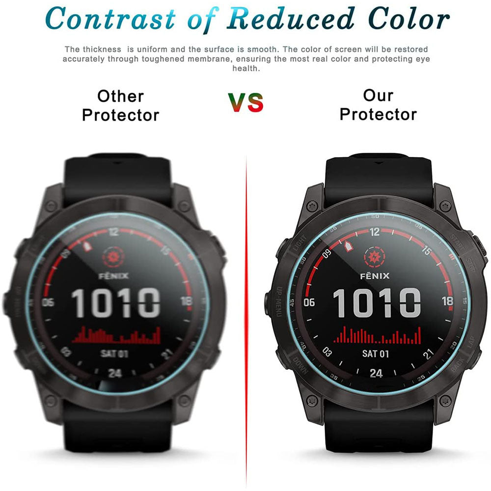 For Garmin Fenix 7 Ultra-Thin 0.3mm Watch Screen Protector 2.5D Hot Bending Explosion-proof Clear Tempered Glass Film