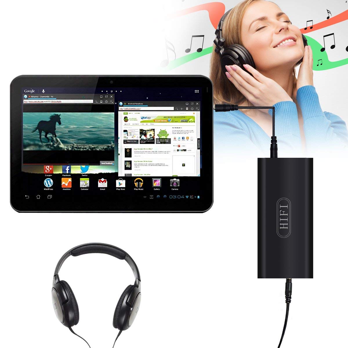 120mAh Battery Portable HiFi 3.5mm Stereo Audio Headphone Amplifier for Apple and Android