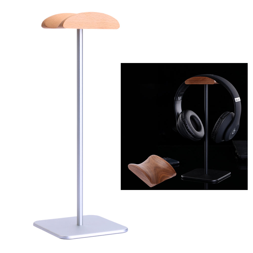 JD061 Headphone Stand Aluminum Holder Wood Top Headphone Stand Hanger