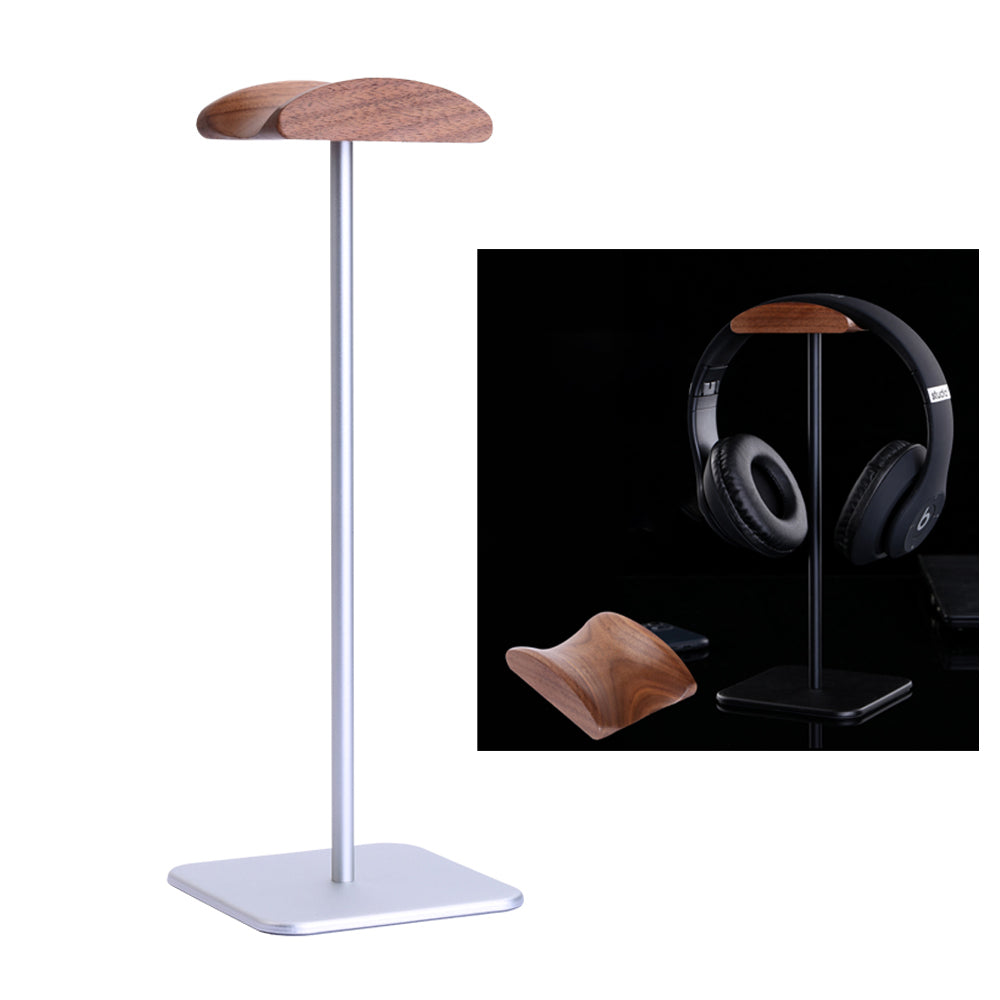 JD061 Headphone Stand Aluminum Holder Wood Top Headphone Stand Hanger