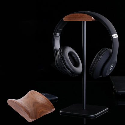 JD061 Headphone Stand Aluminum Holder Wood Top Headphone Stand Hanger