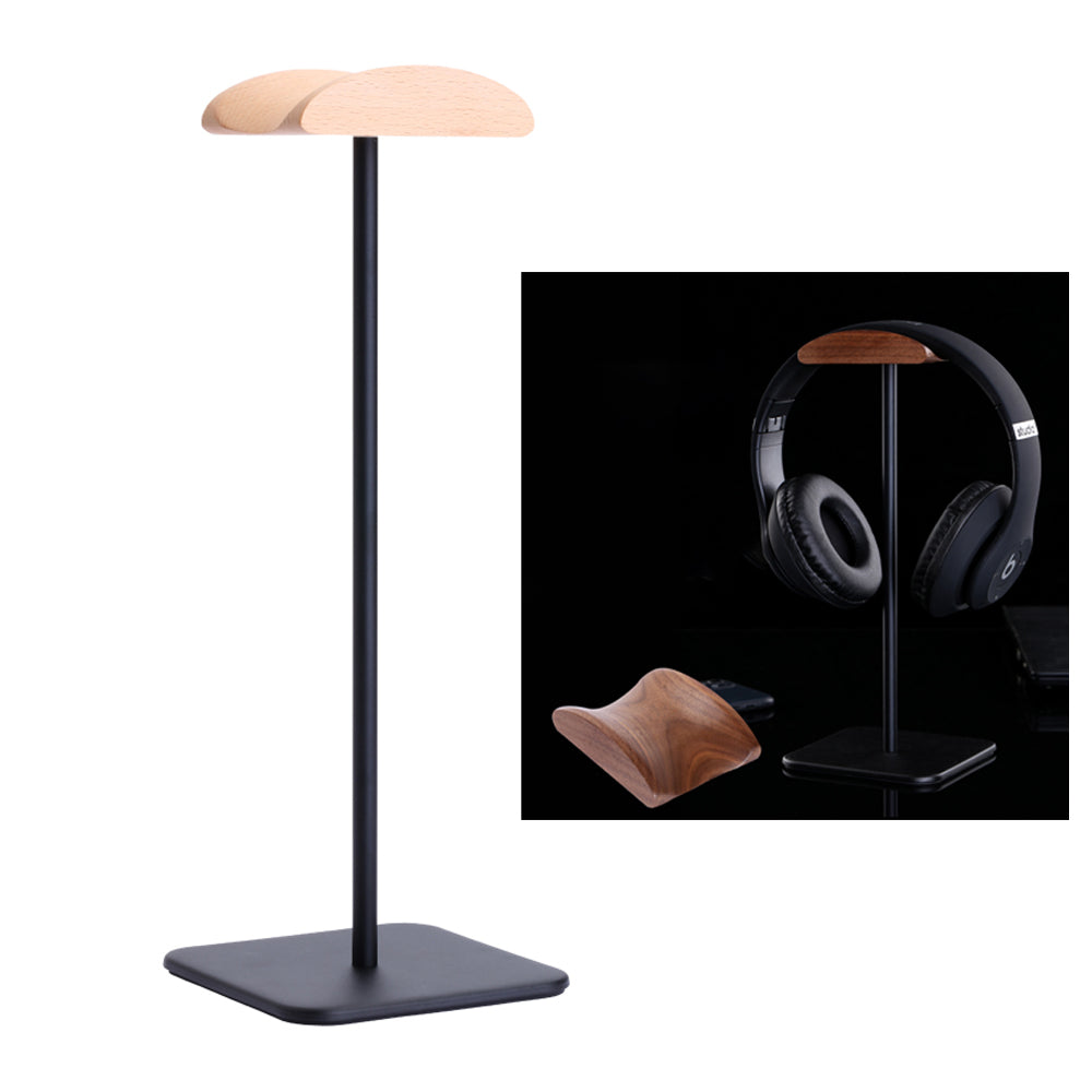 JD061 Headphone Stand Aluminum Holder Wood Top Headphone Stand Hanger