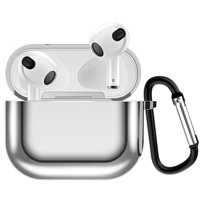 Plating TPU Soft Cover Shockproof Full Protective Case with Keychain for AirPods 3