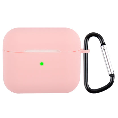 Scratch Resistant Full Protective Silicone Skin Earphone Case Cover with Carabiner for Apple AirPods 3