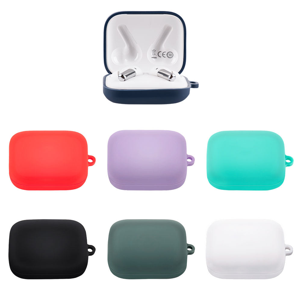 For OnePlus Buds Pro Earphone Charging Box Silicone Case Anti-fall Protective Cover with Carabiner