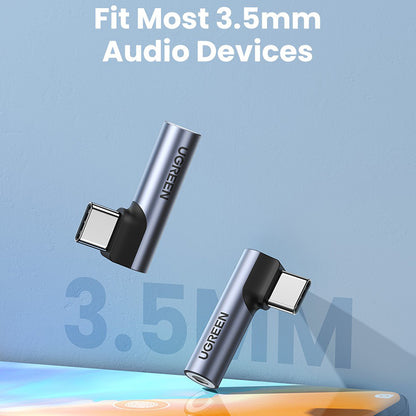 UGREEN For Xiaomi Mi 11 Oneplus 8 Pro Huawei P30 Type C to 3.5mm Jack USB C Elbow Male to Female Audio Headphone Adapter