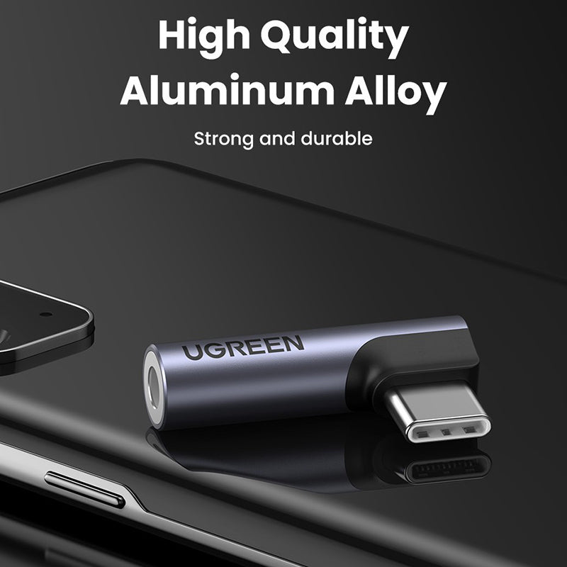 UGREEN For Xiaomi Mi 11 Oneplus 8 Pro Huawei P30 Type C to 3.5mm Jack USB C Elbow Male to Female Audio Headphone Adapter