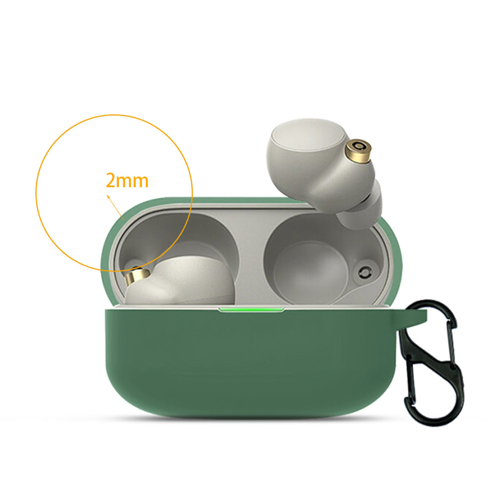 Earphone Soft Silicone Case for Sony WF-1000XM4, Earbuds Charging Box Protective Cover with Buckle