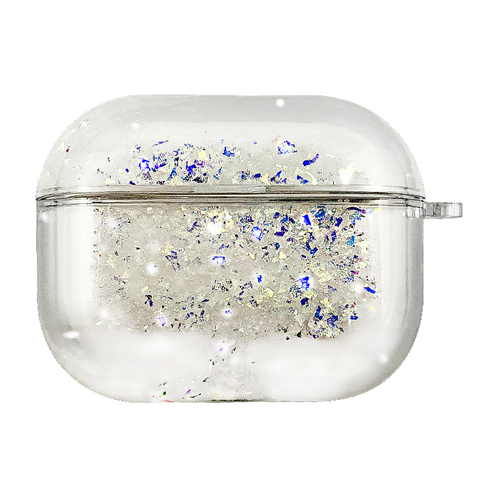 For Apple AirPods Pro Stylish Glittering Powder Quicksand Clear Based PC Full Protection Cover Case